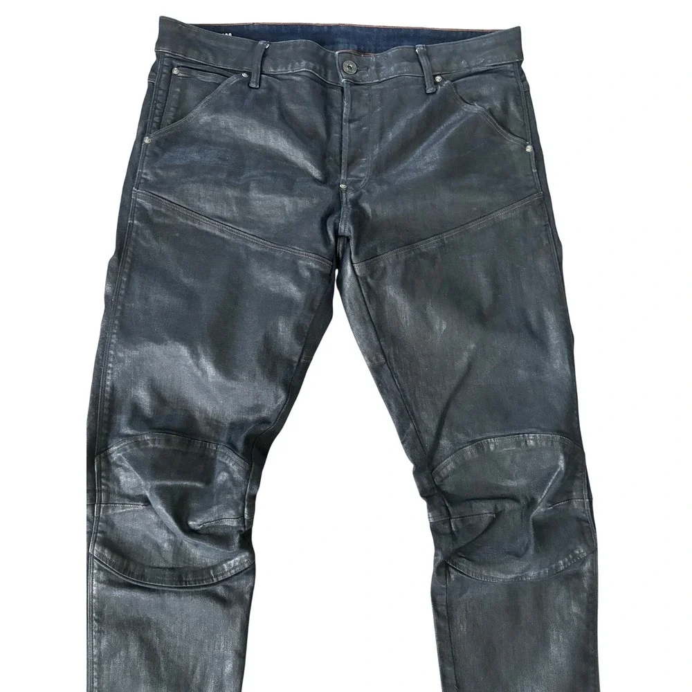 G Star Raw 5620 3D Slim Jeans Shiny Blue Black Size 38X36
